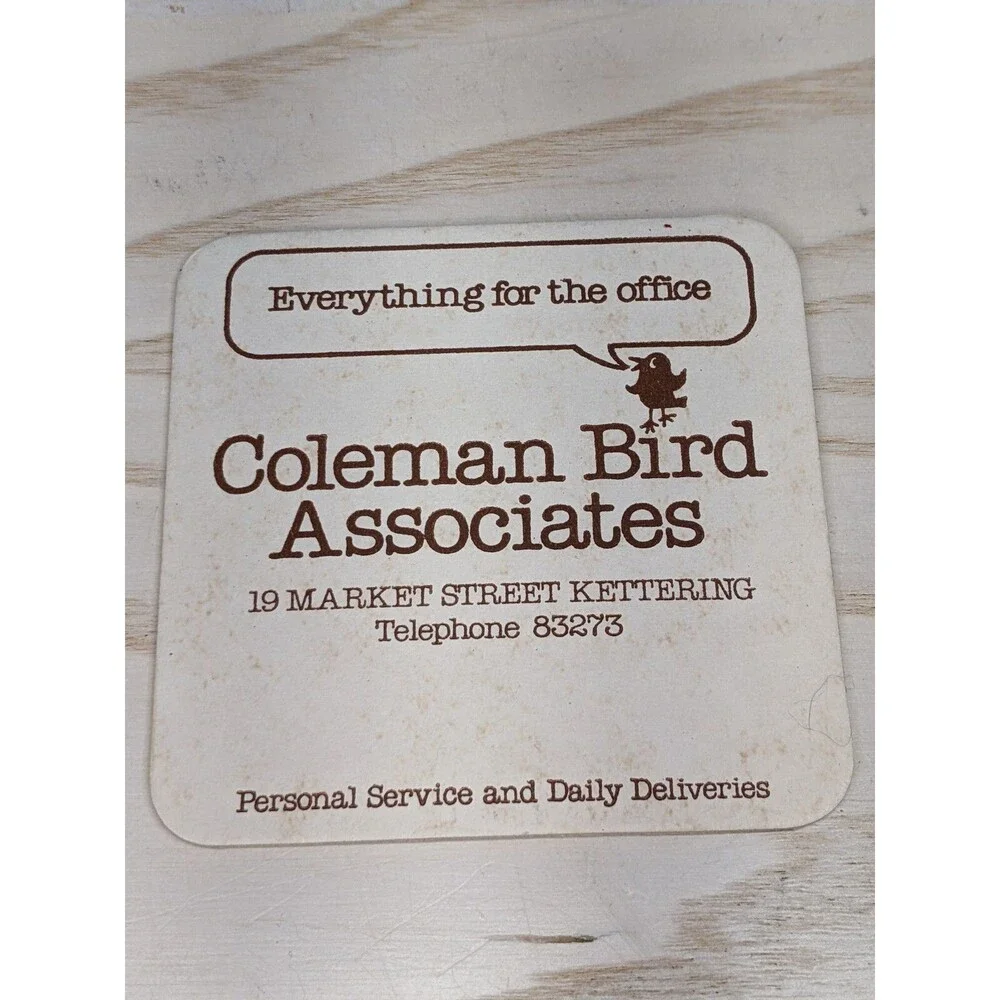 Vtg Kettering Photo Views  Coasters Set of 6 England Barware Pub Coleman Bird AD